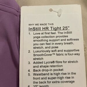 Lululemon pants, tights, lavender, size 8 NWT